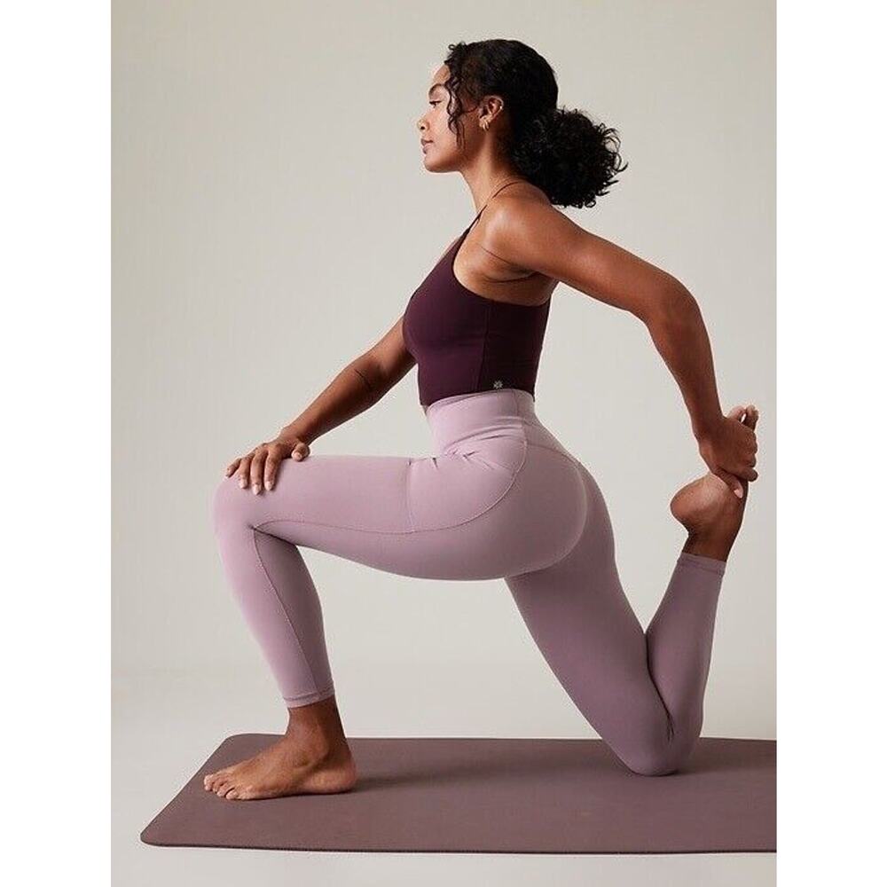 Athleta Plus Sz 3X Salutation Stash Pocket II 7/8 Tights Cascadia Violet Purple